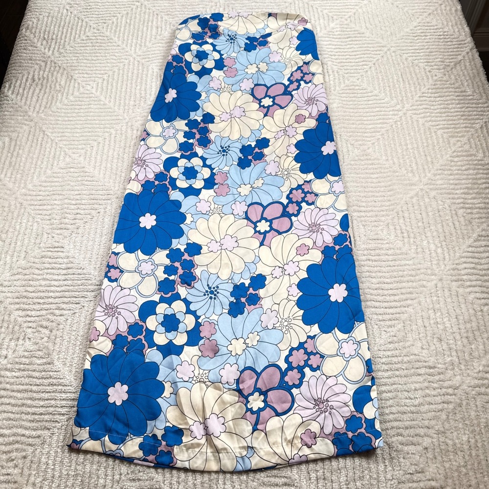 Zara Floral Maxi Skirt Women S Retro 70s Satin Hippie Boho Groovy Flower Cottage